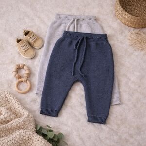 La Coqueta Baby Knit Pants Bundle | 6M | Spanish Boutique Baby | Neutral Knit